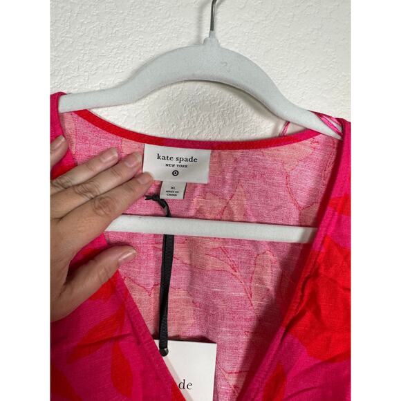 NWT Kate Spade for Target Pink Floral Midi Dress Women’s XL Statement Colorful - Picture 2 of 12
